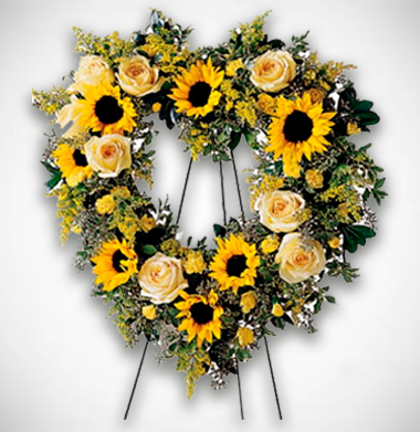 Coração de flores Premium Ouro